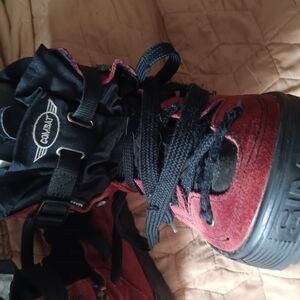 Bold Red and Black Lace Up Boots